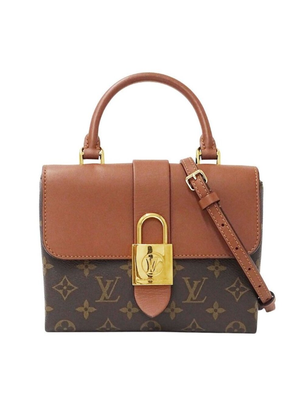 Louis Vuitton 2-Way Shoulder Bag Monogram Canvas Locky BB Brown Handle Small